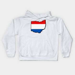 Red, White, and Blue Ohio Outline Kids Hoodie